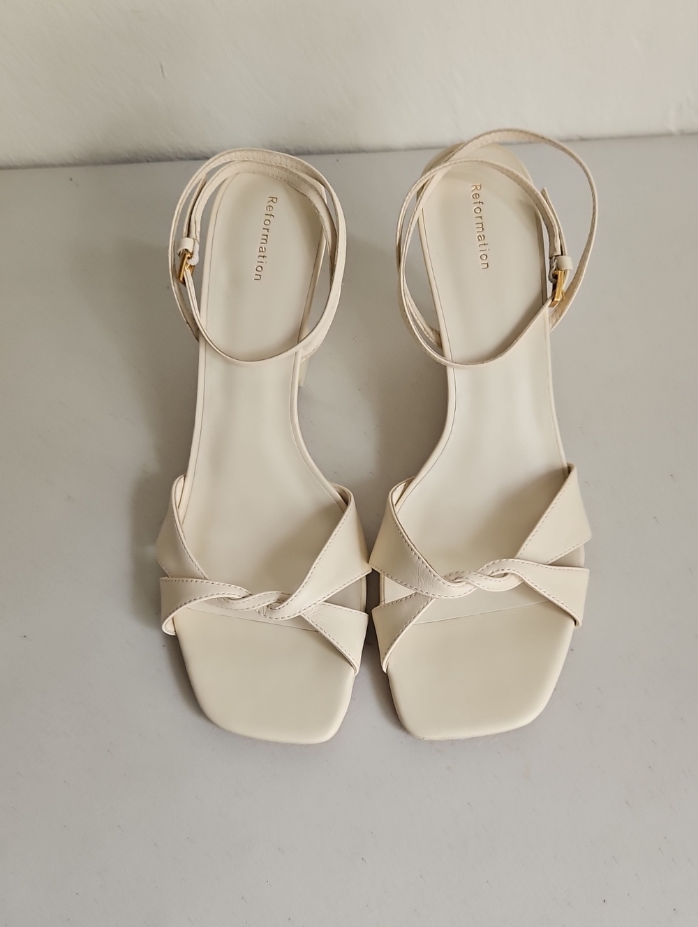 Reformation  Margot Leather Wedge Sandals - New - Picture 2 of 7